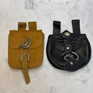 Handmade Kilt Belt Bags Leather Medieval Scottish Sporran Pouches Brown Black